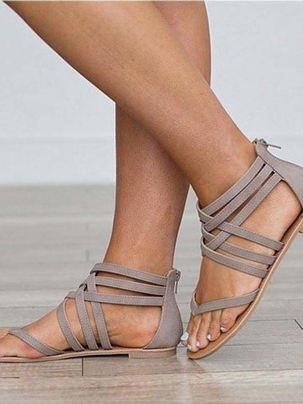 The Best Women Sandals Female Flat Sandals  Rome Style Cross Tied Sandals Online - Source Silk