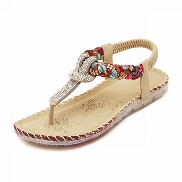 The Best Women Sandals Flat Heels Sandals Crystal Flip Flops Large Size Online - Source Silk