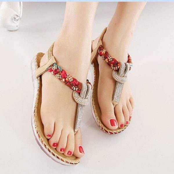 The Best Women Sandals Flat Heels Sandals Crystal Flip Flops Large Size Online - Source Silk