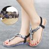 The Best Women Sandals Flat Heels Sandals Crystal Flip Flops Large Size Online - Source Silk