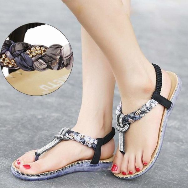 The Best Women Sandals Flat Heels Sandals Crystal Flip Flops Large Size Online - Source Silk