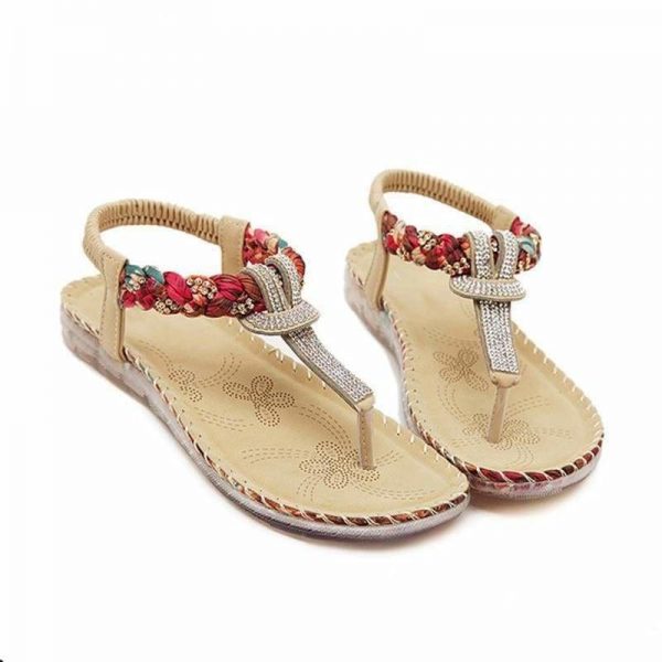 The Best Women Sandals Flat Heels Sandals Crystal Flip Flops Large Size Online - Source Silk