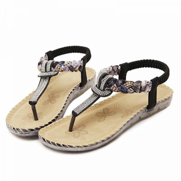 The Best Women Sandals Flat Heels Sandals Crystal Flip Flops Large Size Online - Source Silk