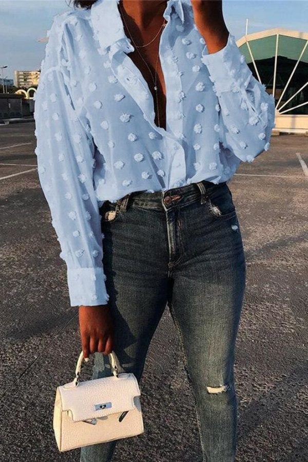 The Best Women See-through Sheer Chiffon Blouse Square Collar Shirt Long Sleeve Tees Tops Autumn Slim Blouses Shirts Online - Takalr