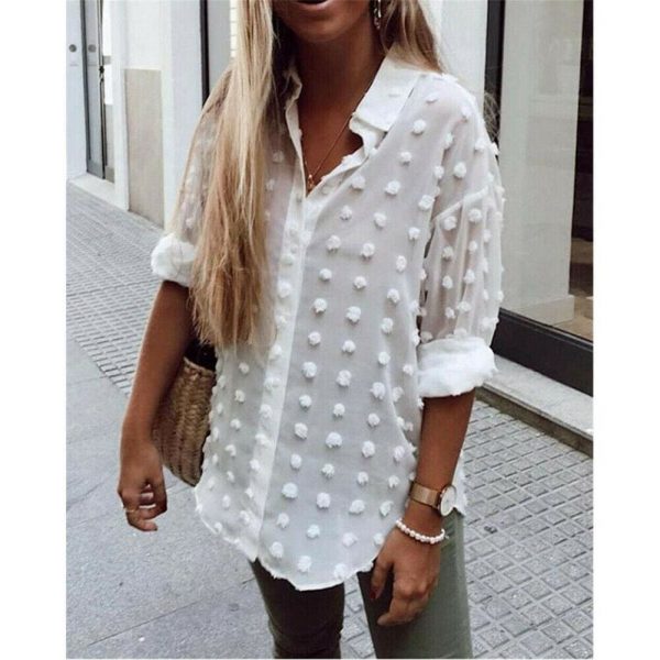 The Best Women See-through Sheer Chiffon Blouse Square Collar Shirt Long Sleeve Tees Tops Autumn Slim Blouses Shirts Online - Takalr