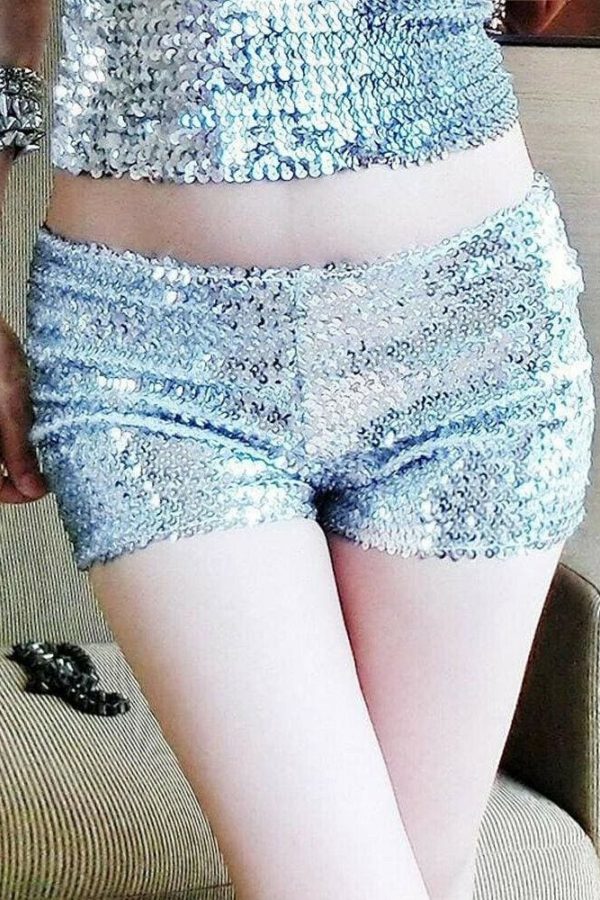 The Best Women Sequins Shiny Shorts Dance Performance Costume Shorts Fashion New Ladies Casual Trouser Mini Beach Bottoms Online - Takalr