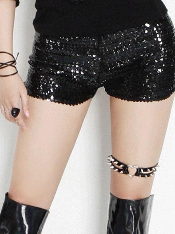 The Best Women Sequins Shiny Shorts Dance Performance Costume Shorts Fashion New Ladies Casual Trouser Mini Beach Bottoms Online - Takalr