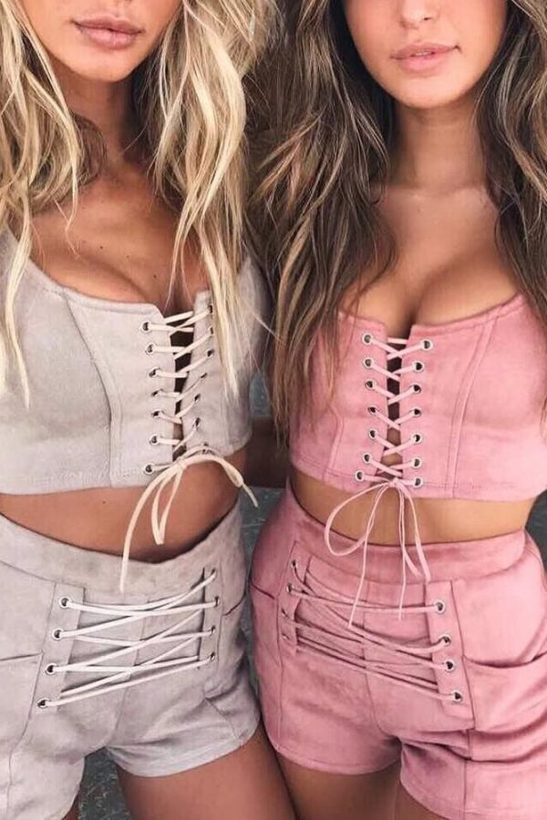 The Best Women Sexy 2 Piece Set Crop Top + Shorts Romper Trousers Shorts Summer Bodycon Outfits Short Sport Casual Beach Holiday Suit Online - Takalr