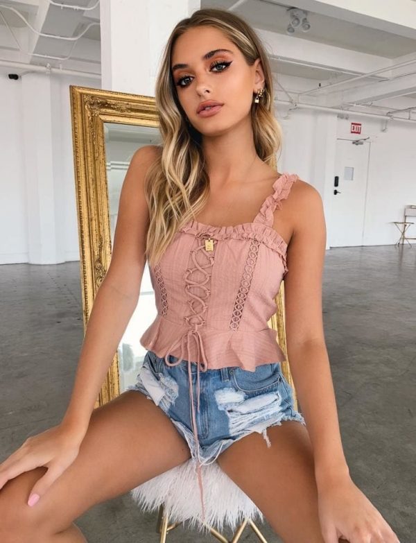 The Best Women Sexy Casual Tank Top Vest Blouse Sleeveless Slim Summer Solid Bandage Crop Top Shirt Small Cami Top New Online - Takalr