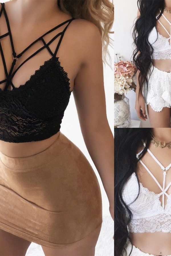 The Best Women Sexy Casual Tank Top Vest Blouse Sleeveless Summer Bandage Lace Strap Bralette Halter Bustier Crop Top Shirt Cami Top Online - Takalr