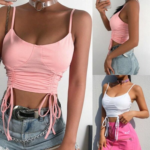 The Best Women Sexy Casual Tank Top Vest Blouse Sleeveless Summer Crop Top Shirt Solid Cotton Cami Top Online - Takalr