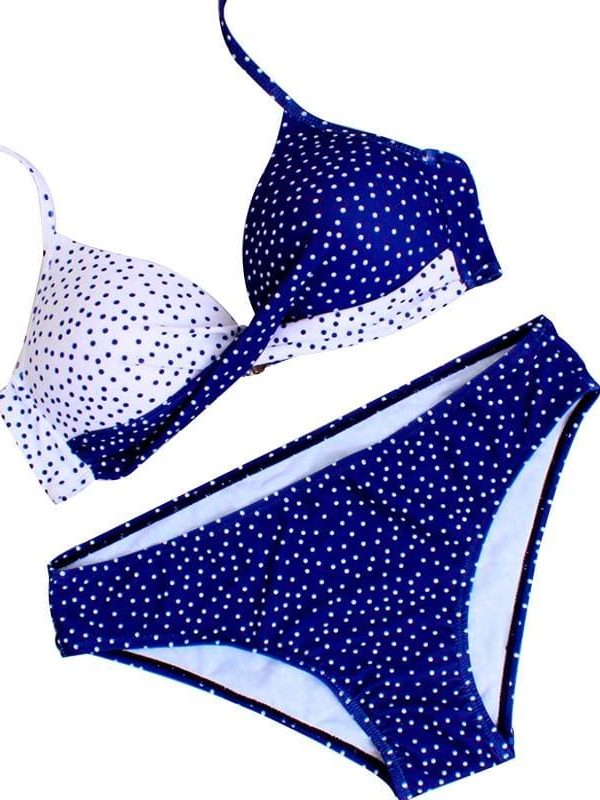 The Best Women Sexy Leaf Polka Dot Bikini Padded Push up Swimwear Hawaii Swimsuit Beachwear Bathing Suit Online - Takalr