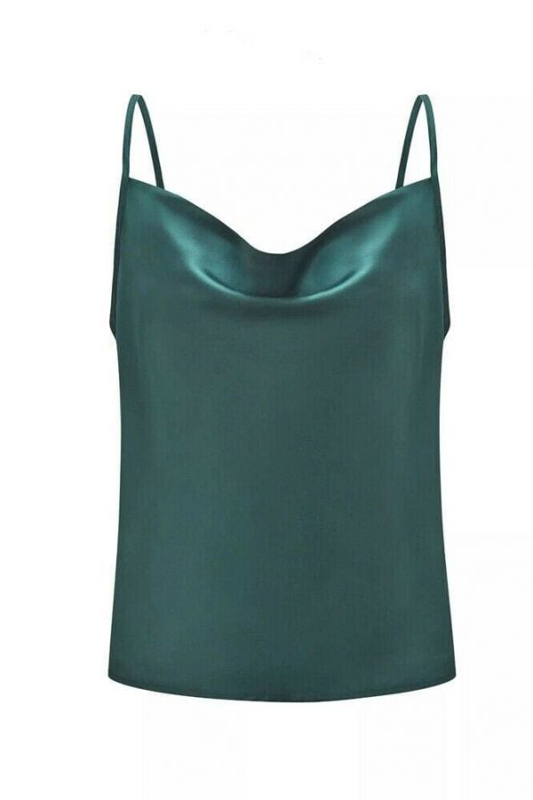 The Best Women Sexy Satin Silk Strap Vest Casual Backless Tank Tops Ladies Summer Beach Sleeveless V-Neck Blouse Shirt Online - Takalr