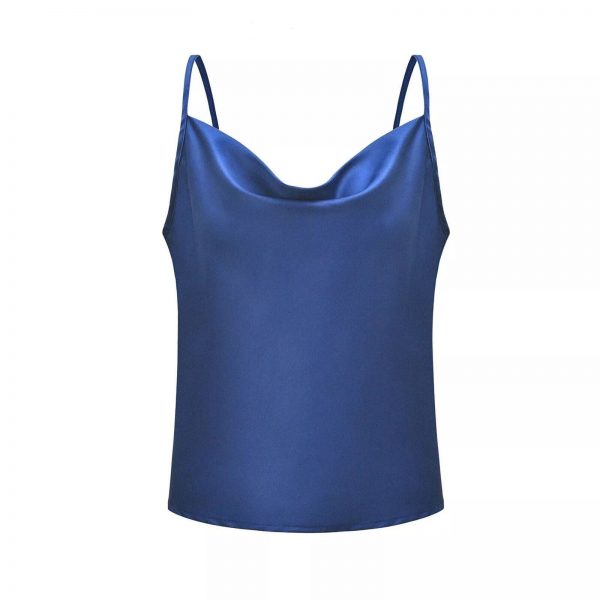 The Best Women Sexy Satin Silk Strap Vest Casual Backless Tank Tops Ladies Summer Beach Sleeveless V-Neck Blouse Shirt Online - Takalr