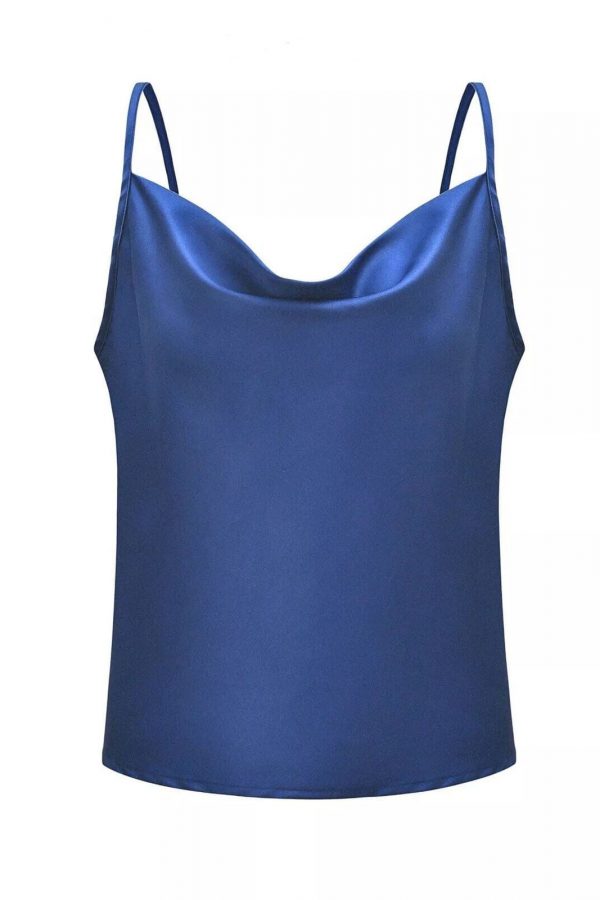 The Best Women Sexy Satin Silk Strap Vest Casual Backless Tank Tops Ladies Summer Beach Sleeveless V-Neck Blouse Shirt Online - Takalr