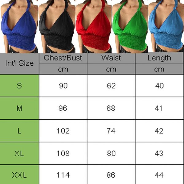 The Best Women Sexy Shrinkage Pleated Backless Nightclub Crop Top Ladies Summer Beach Casual Tank Vest Blouse Women Clothes Online - Takalr