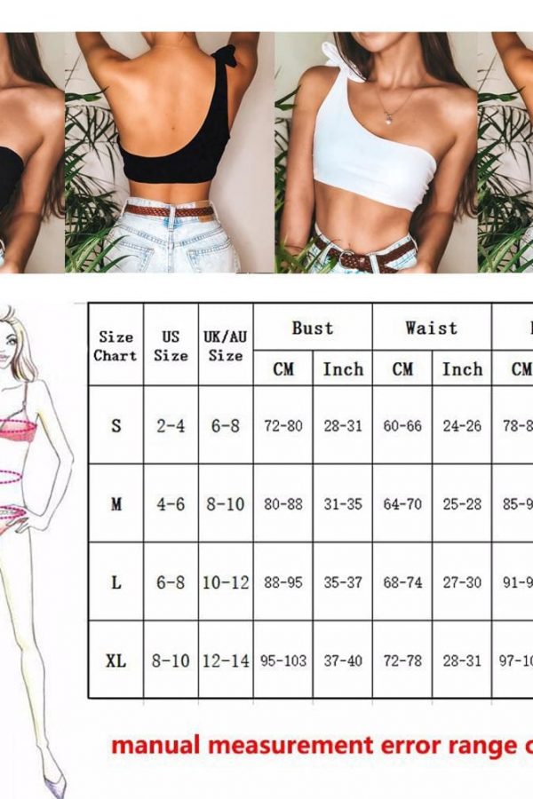 The Best Women Sexy Single Shoulder Knot Swimsuit Backless Solid Short Vest Top Summer Beach Swimwear Beachwear Online - Takalr