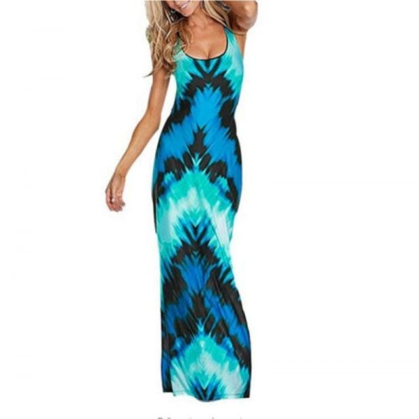 The Best Women Sexy Summer Long Maxi Dress Ladies Sleveless Bodycon Evening Party Dress Summer Beach Holiday Sundress Online - Takalr