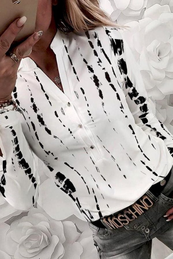 The Best Women Shirts Striped Blouses Office Ladies Long Sleeve Buttons Slim Shirts Tops Online - Takalr