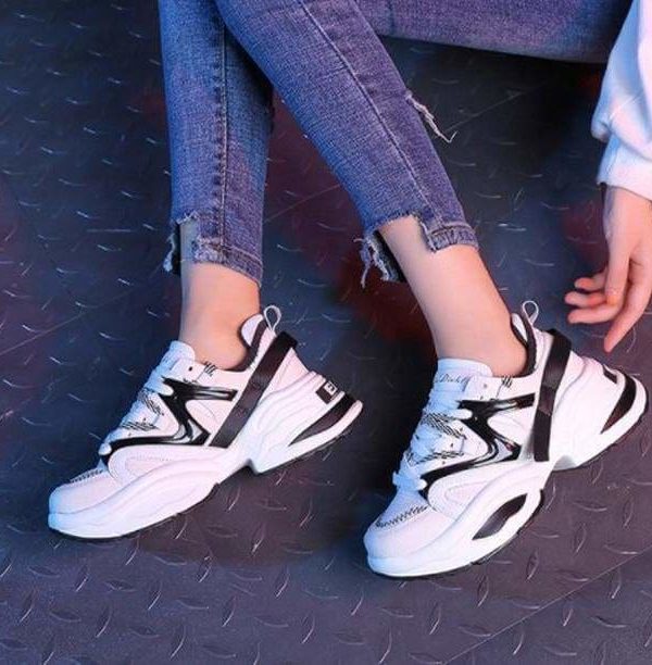 The Best Women Shoes Flock Platform Sneakers Lace-Up Sewing Med Wedges Shoes Online - Source Silk