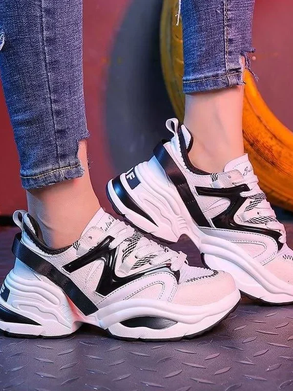 The Best Women Shoes Flock Platform Sneakers Lace-Up Sewing Med Wedges Shoes Online - Source Silk