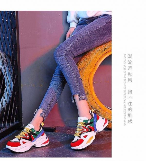 The Best Women Shoes Flock Platform Sneakers Lace-Up Sewing Med Wedges Shoes Online - Source Silk