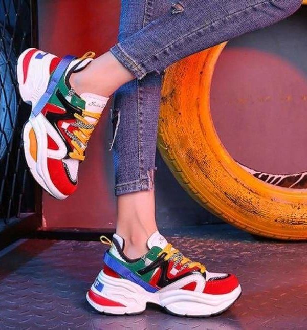 The Best Women Shoes Flock Platform Sneakers Lace-Up Sewing Med Wedges Shoes Online - Source Silk