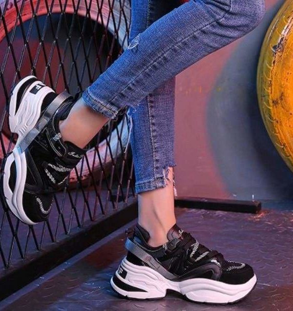 The Best Women Shoes Flock Platform Sneakers Lace-Up Sewing Med Wedges Shoes Online - Source Silk