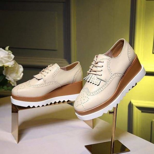 The Best Women Shoes Sneakers Platform Shoes Lace-Up Round Toe Online - Source Silk