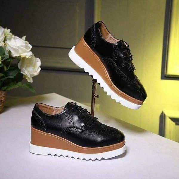 The Best Women Shoes Sneakers Platform Shoes Lace-Up Round Toe Online - Source Silk