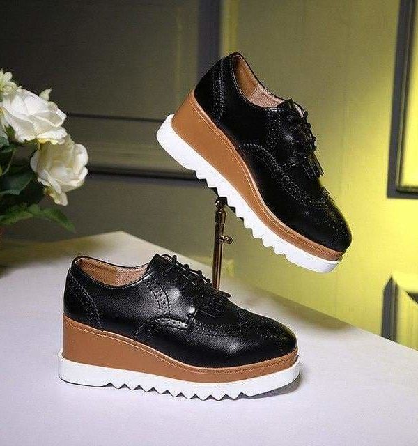 The Best Women Shoes Sneakers Platform Shoes Lace-Up Round Toe Online - Source Silk