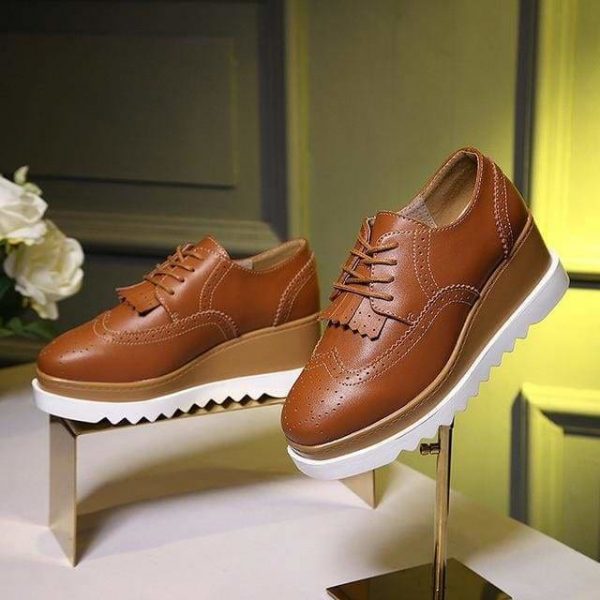 The Best Women Shoes Sneakers Platform Shoes Lace-Up Round Toe Online - Source Silk