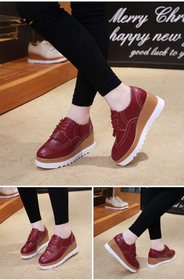 The Best Women Shoes Sneakers Platform Shoes Lace-Up Round Toe Online - Source Silk