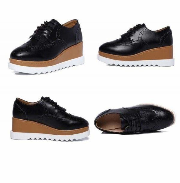 The Best Women Shoes Sneakers Platform Shoes Lace-Up Round Toe Online - Source Silk