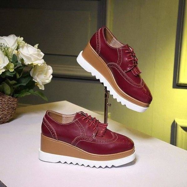 The Best Women Shoes Sneakers Platform Shoes Lace-Up Round Toe Online - Source Silk