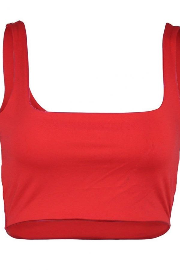 The Best Women Sleeveless Crop Top Basic Tank Top Summer Party Slim Short Tee Online - Source Silk