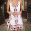 The Best Women Sleeveless V Neck Summer Boho Floral Casual Loose Beach Small Mini Dress Sundress Online - Takalr