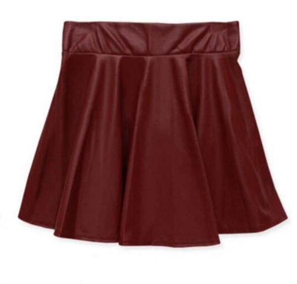 The Best Women Slim PU Skirt High Waist Short Mini Skirt Pleated Party Faux Leather Skirts Online - Takalr