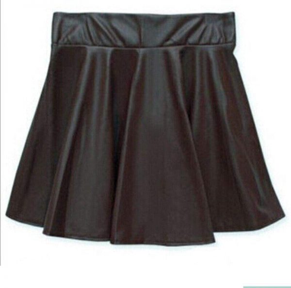 The Best Women Slim PU Skirt High Waist Short Mini Skirt Pleated Party Faux Leather Skirts Online - Takalr