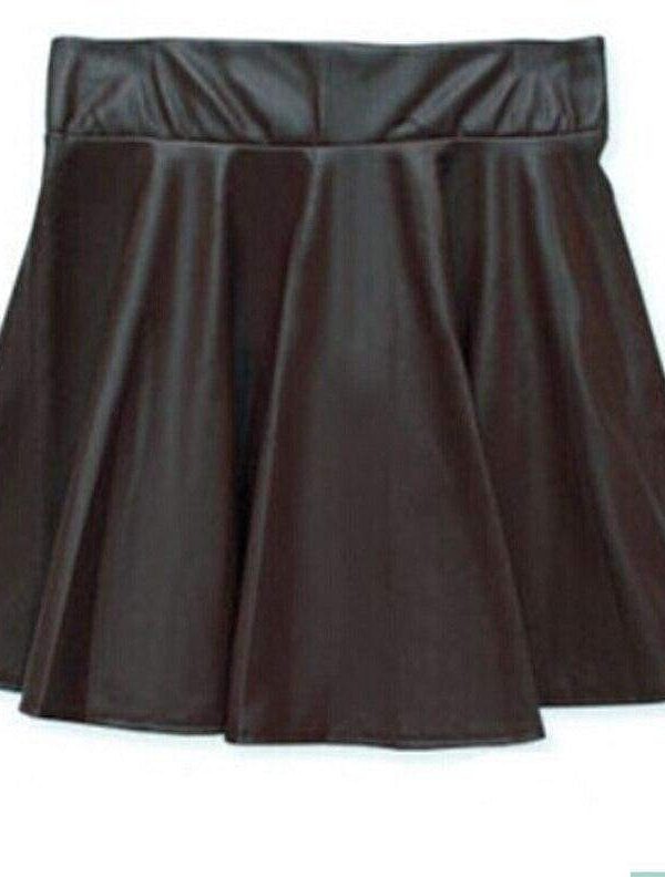 The Best Women Slim PU Skirt High Waist Short Mini Skirt Pleated Party Faux Leather Skirts Online - Takalr