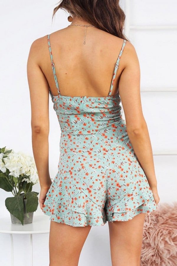 The Best Women spaghetti straps V-Neck Sleeveless chest wrapped Jumpsuit Online - Source Silk