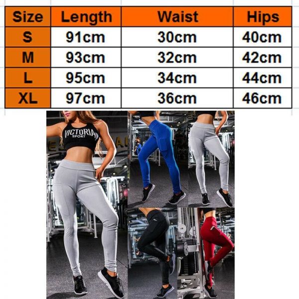 The Best Women Sport Pants High Waist Fitness Leggings Running Gym Elastic Trousers Casual Solid Skinny Workout Athletic Pants Online - Takalr