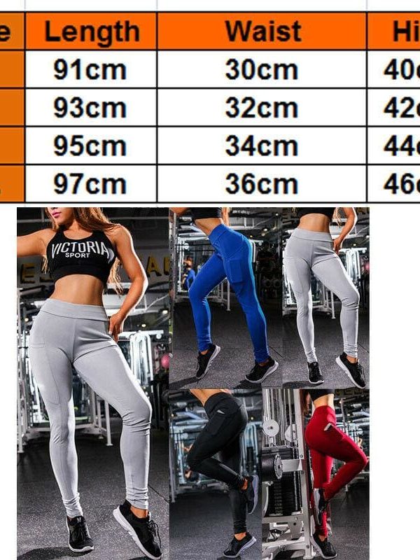 The Best Women Sport Pants High Waist Fitness Leggings Running Gym Elastic Trousers Casual Solid Skinny Workout Athletic Pants Online - Takalr