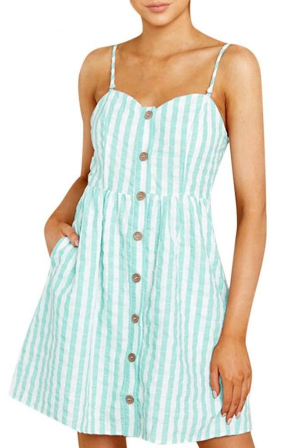 The Best Women Strappy Off Shoulder Striped Bow Open Back Short Mini Dress Online - Source Silk