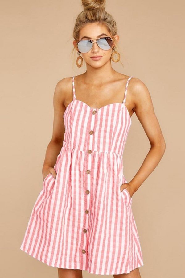 The Best Women Strappy Off Shoulder Striped Bow Open Back Short Mini Dress Online - Source Silk