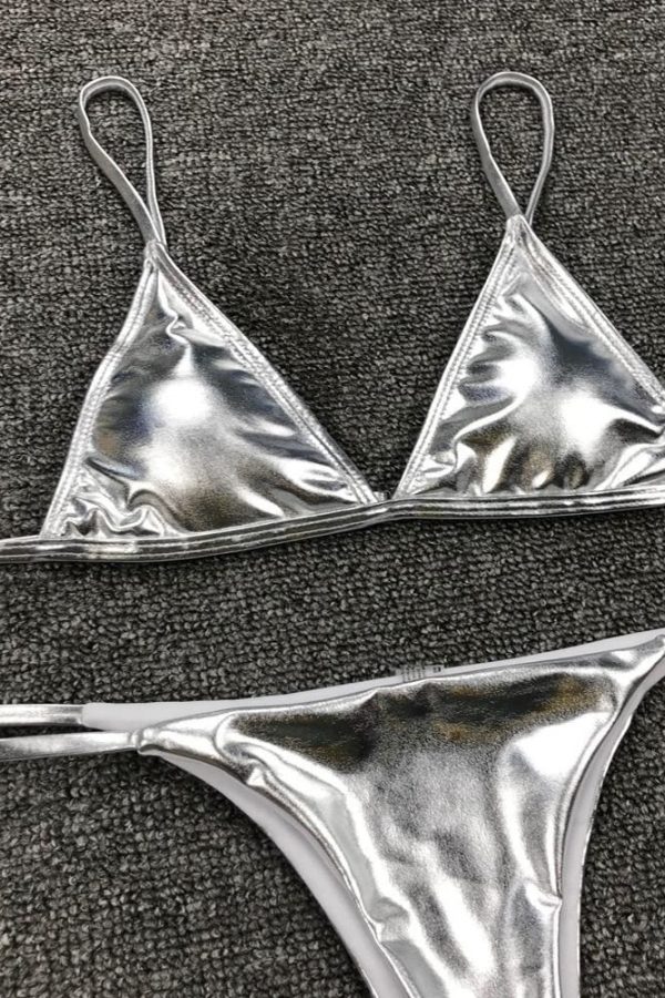 The Best Women String Micro Bikinis Brazil Thong Swimsuit Silver Strap Two Piece Swimwears Online - Takalr