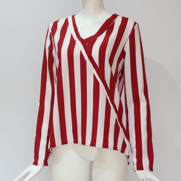 The Best Women Striped Blouse Shirt Long Sleeve Online - Takalr