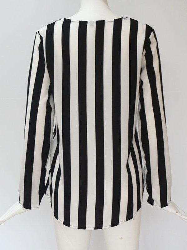 The Best Women Striped Blouse Shirt Long Sleeve Online - Takalr