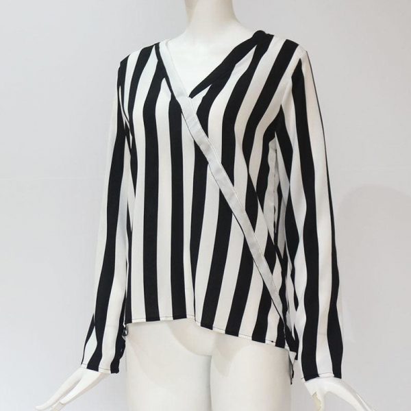 The Best Women Striped Blouse Shirt Long Sleeve Online - Takalr