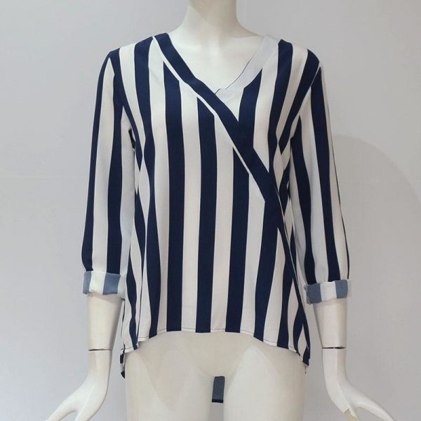 The Best Women Striped Blouse Shirt Long Sleeve Online - Takalr